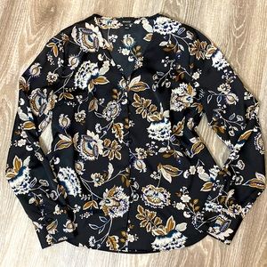 👗5/$25👗 RW&CO Long sleeve floral blouse Sz Medium